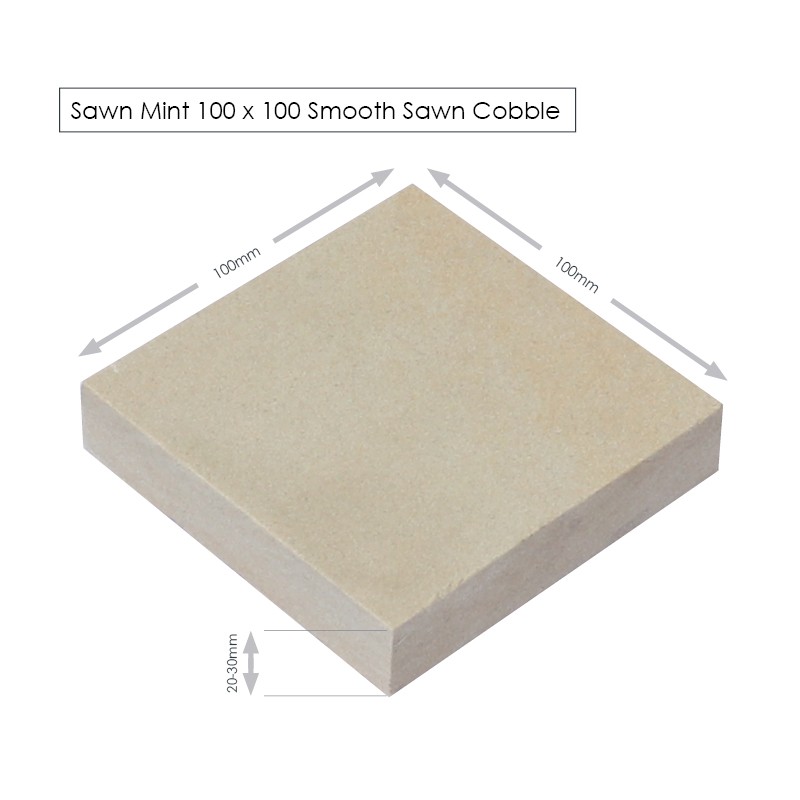 Sawn Mint Cobbles 100x100