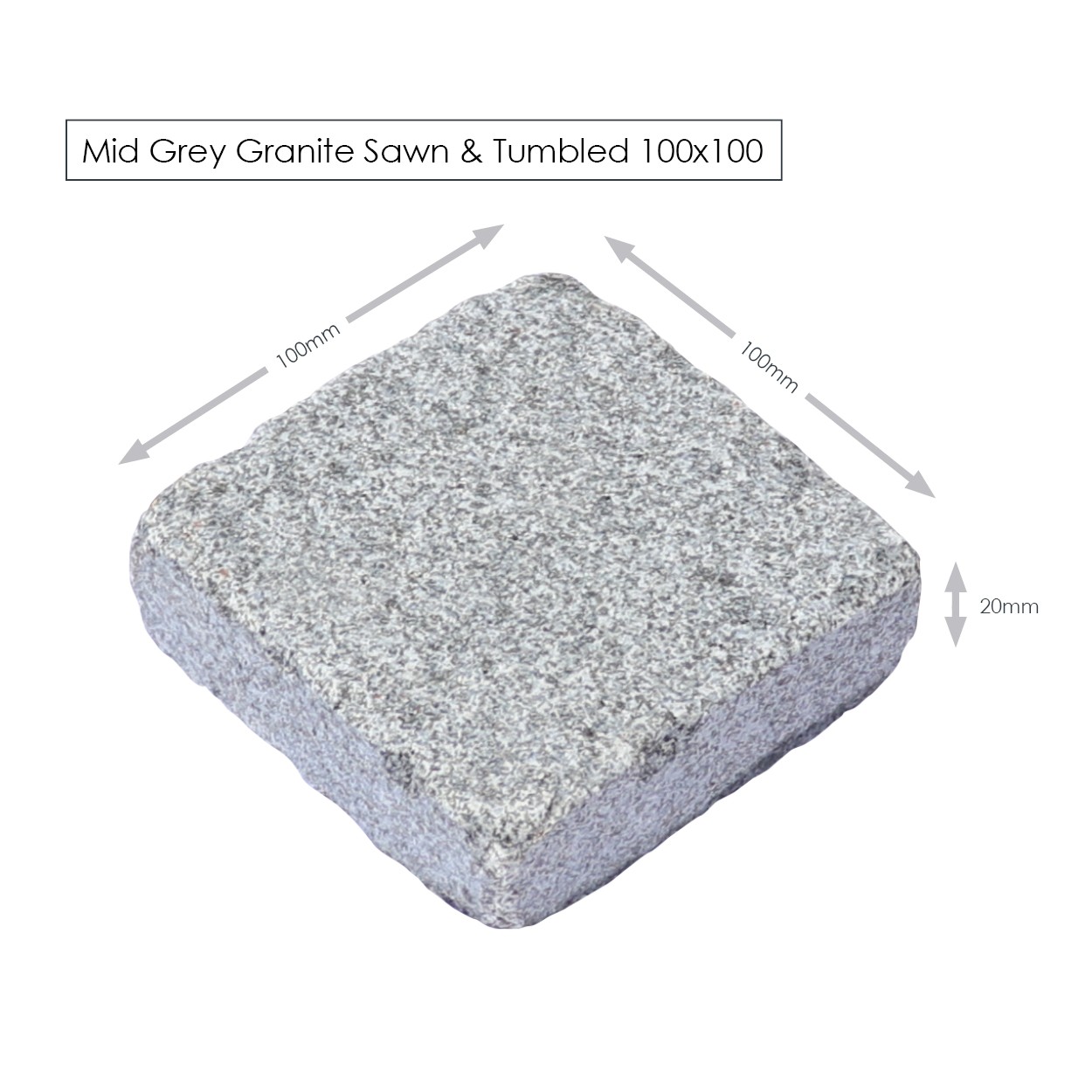 Mid Grey Granite Cobbles 100x100