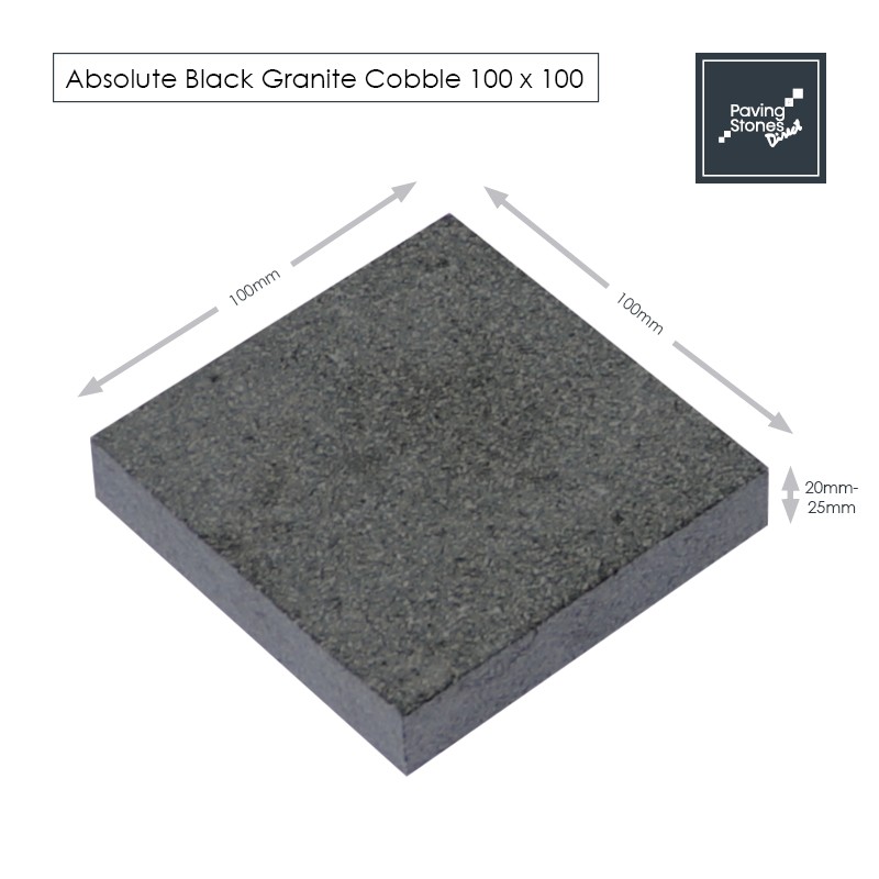 Sawn Black Granite Setts 100x100