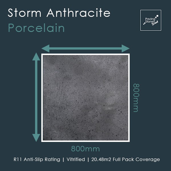 Storm Anthracite Porcelain Paving 800x800