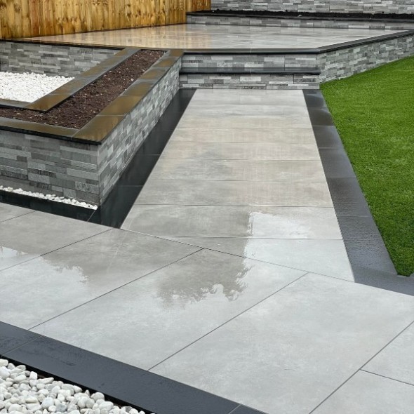 Lunar Grey Porcelain Bullnose 1200x450