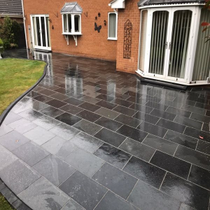 Brazilian Black Slate 600x400 with Sawn Edge