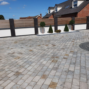Silver Grey Sandstone Block Paving Mixed Sizes (Tumbled & Hand Cut)