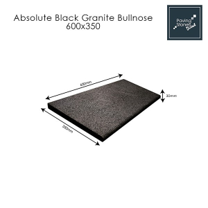 Absolute Black Granite 600x350mm Bullnose