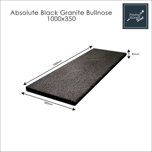 Absolute Black Granite 1000x350mm Bullnose