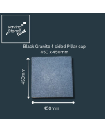 Black Granite 4 sided 450x450 Pillar Cap