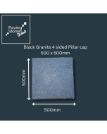 Black Granite 4 sided 500x500 Pillar Cap