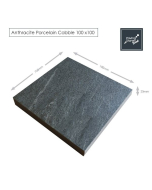 Anthracite Porcelain Cobbles 100x100