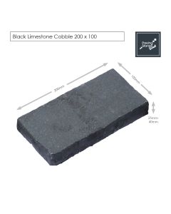 Black limestone Cobbles 200x100