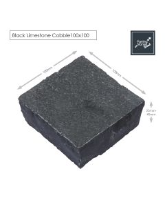 Black limestone Cobbles 100x100