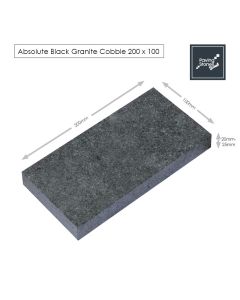 Sawn Black Granite Setts 200x100x20mm