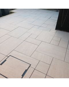 Riverside Mocha Porcelain Paving Mixed Sizes